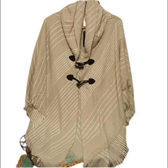 NWT Mixit Women's Sweater Poncho - Cream - One Size - Picture 8 of 8